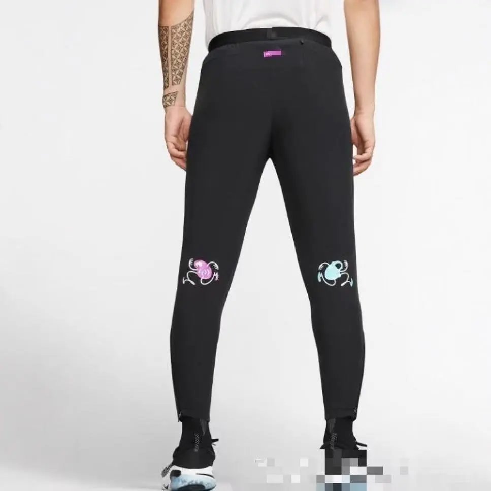 Black Slim Fit Joggers with Crab Embroidery Patches