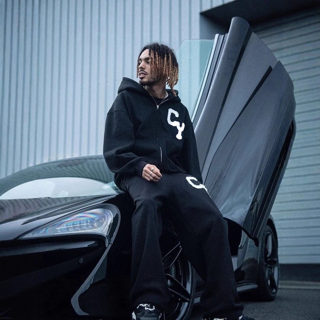 C.Y Logo Zip-Up Hoodie and Sweatpants Tracksuit Set
