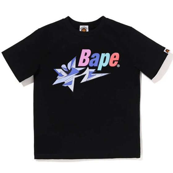 (110-160) Summer Streetwear BAPE Kids Ape Head Short Sleeve T-Shirt, Cross-border Unisex Children's Cotton Cartoon Tee