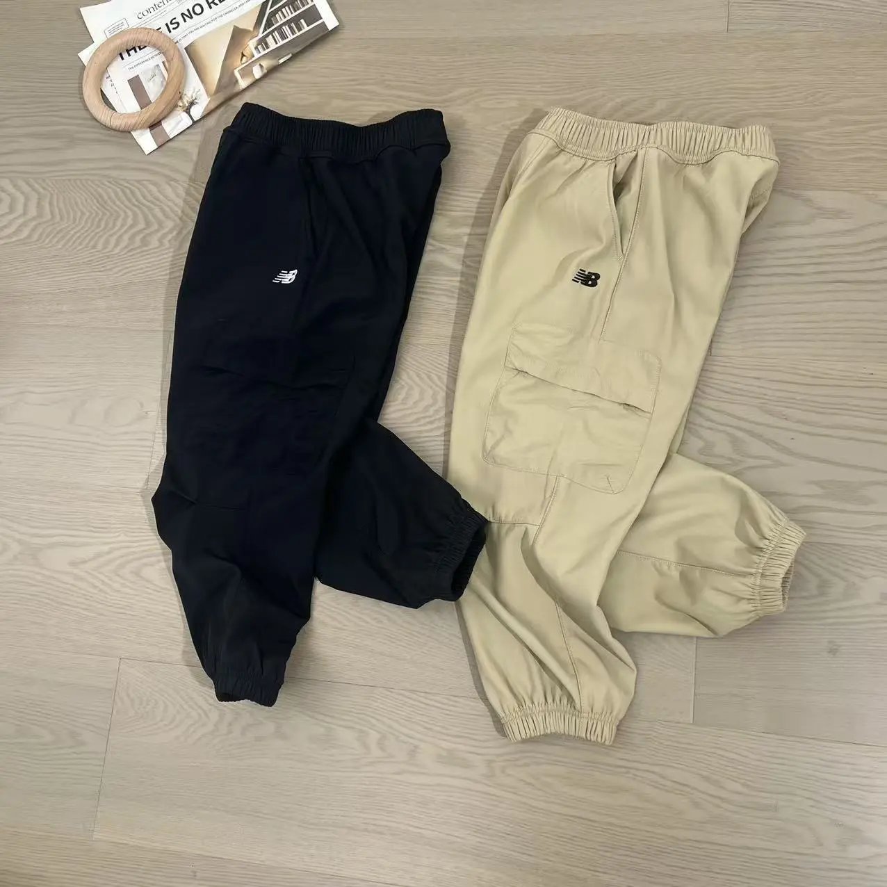 Kid New Balance Black and Beige Cargo Pants