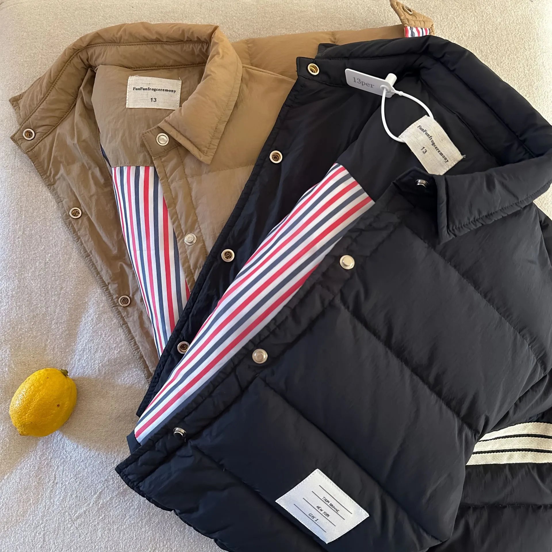 Thom Browne Classic Four-Bar Stripe Down Jacket Black - 4