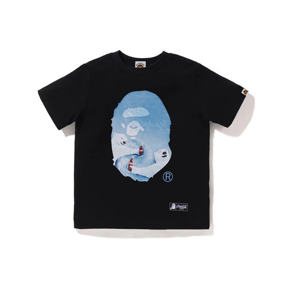 (100-150) Trendy Brand Collaboration Coca-Cola Children's Arctic Bear Cola Short Sleeve 230G Cotton Family Matching T-Shirt