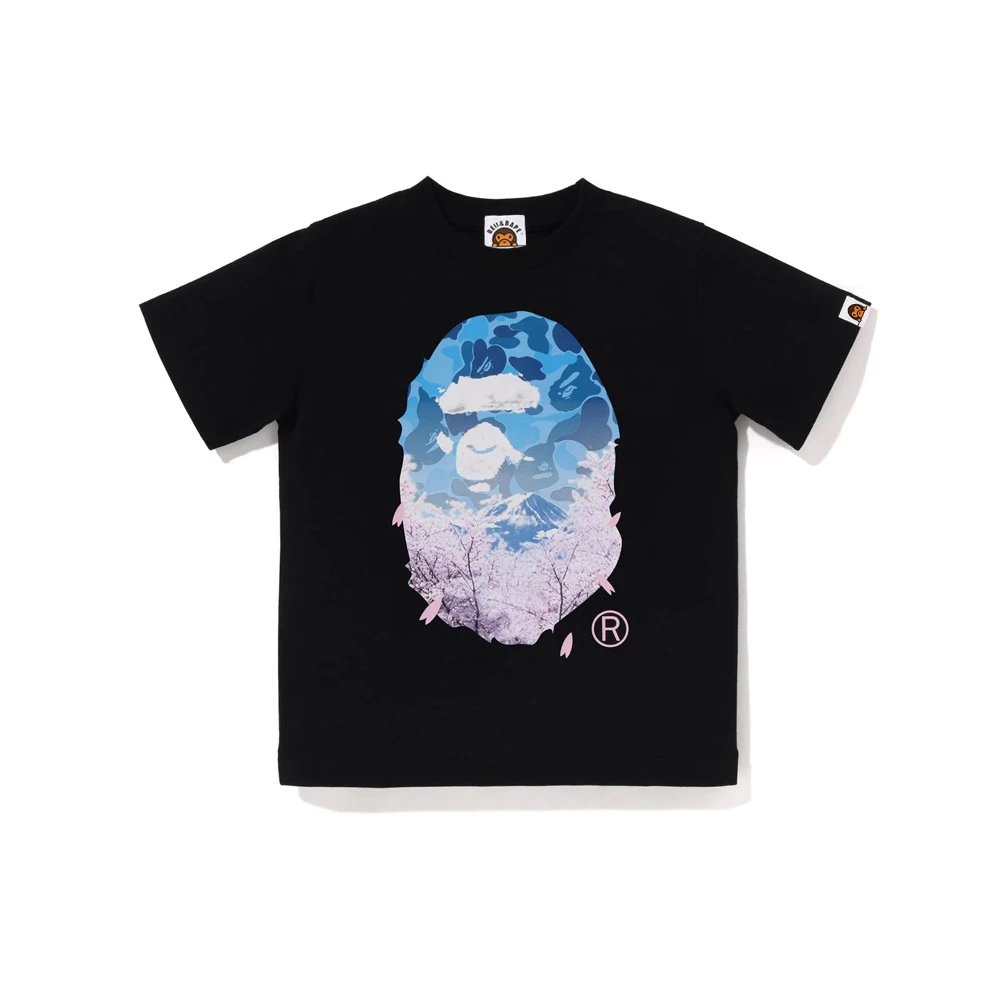 Kid A BATHING APE Black Graphic T-Shirt