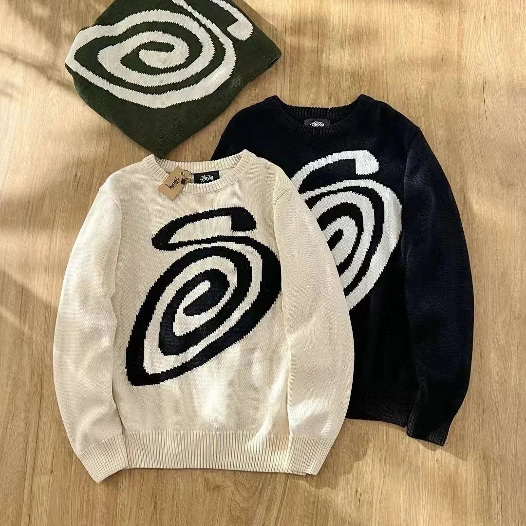 Stüssy Swirl Knit Crewneck Sweaters — Multiple Colors product photo 2