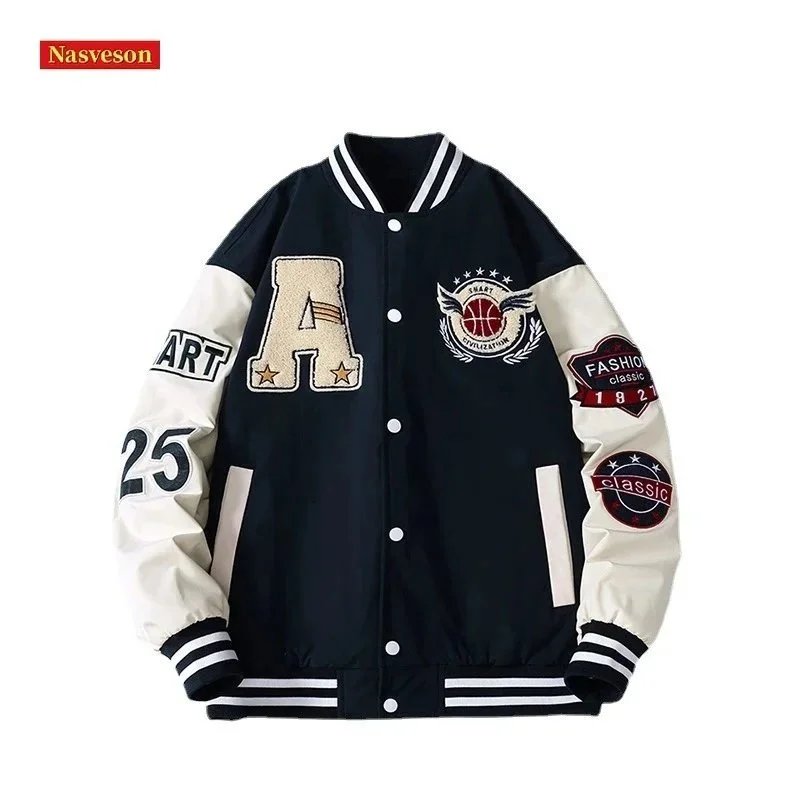 AD棒球服男春秋季日系宽松飞行员夹克情侣外套男 - 132994