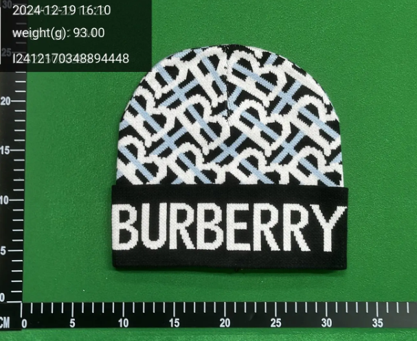 Burberry Logo Knit Beanies — Black and Gray product photo 2