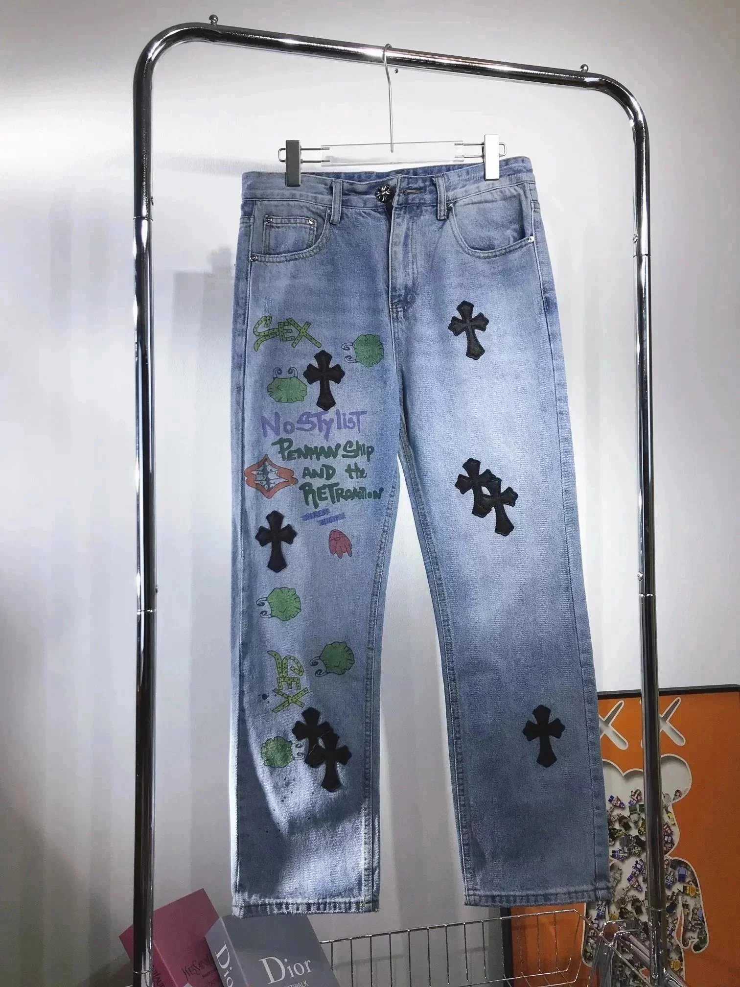 Chrome Hearts Cross Patch Straight-Leg Jeans product photo 3