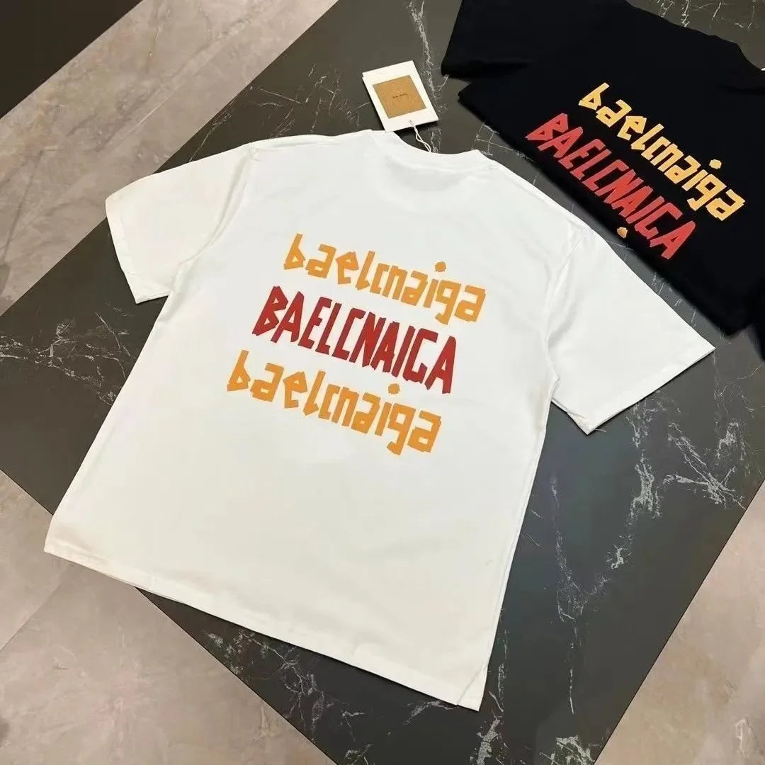 Balenciaga Logo Graphic T-Shirts — Black and White product photo 4