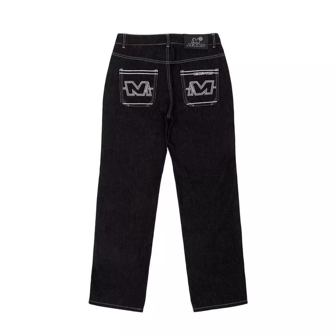 Revenge Graphic Straight-Leg Jeans — Black product photo 4