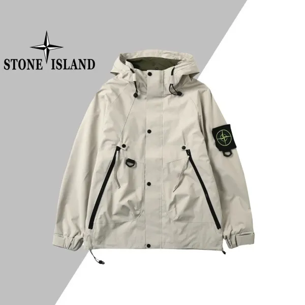 Stone Island Compass Patch Hooded Jacket Black Outerwear - 6