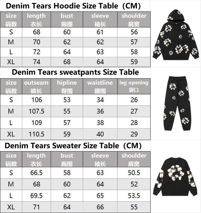 Denim Tears Cotton Wreath Hoodie and Sweatpants Set — Black product photo 2