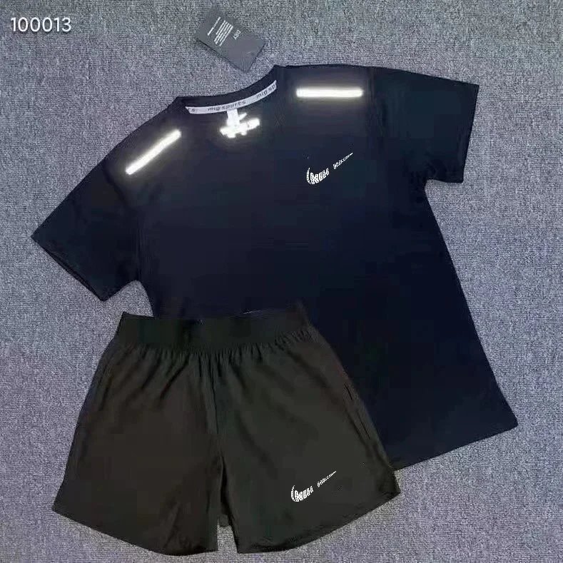Nike Swoosh T-Shirt and Shorts Sets — Black and White product photo 4
