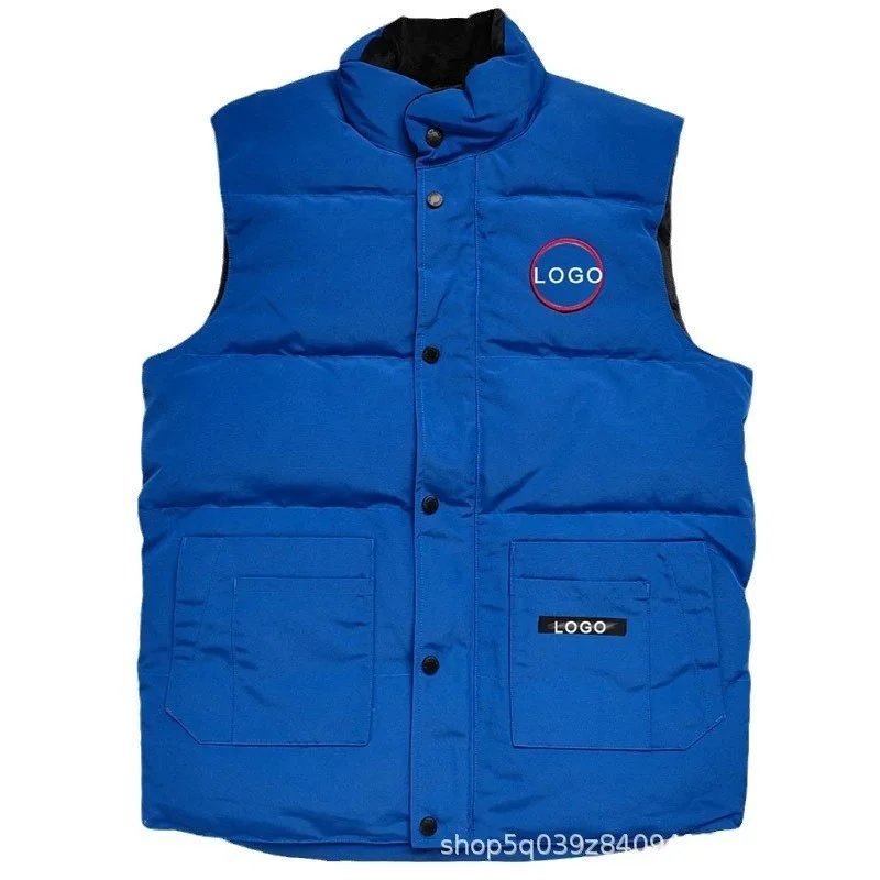 Unbranded Vests 4397 padded stand-collar snap-front vest with patch pockets image 3