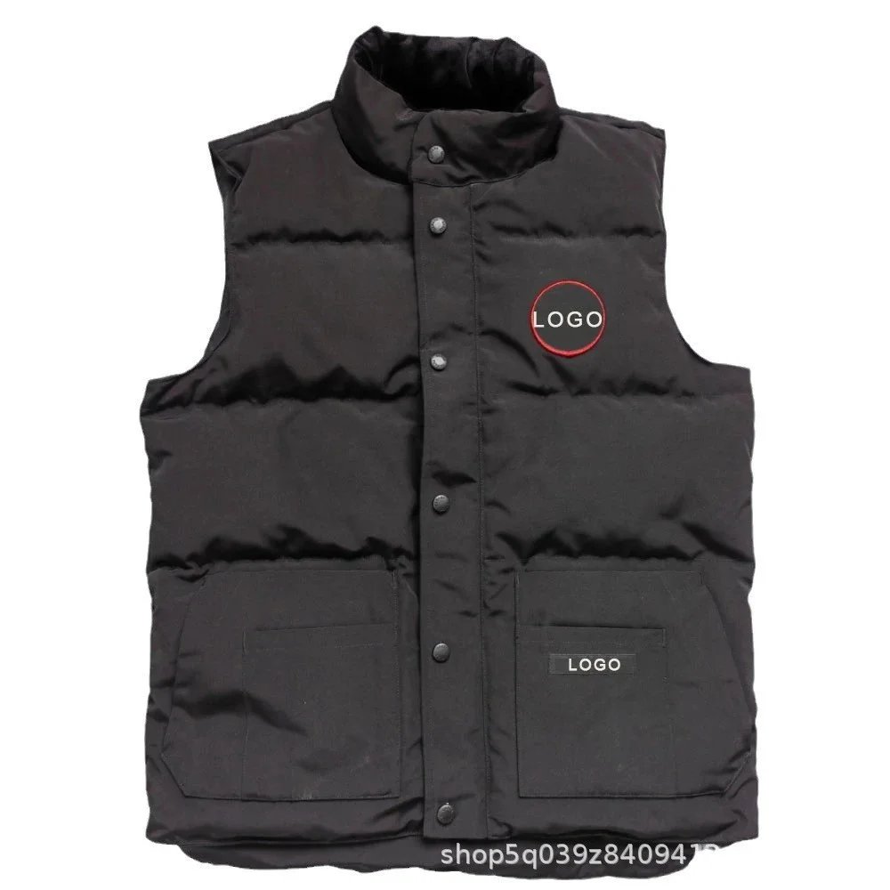 Unbranded Vests 4397 padded stand-collar snap-front vest with patch pockets image 5