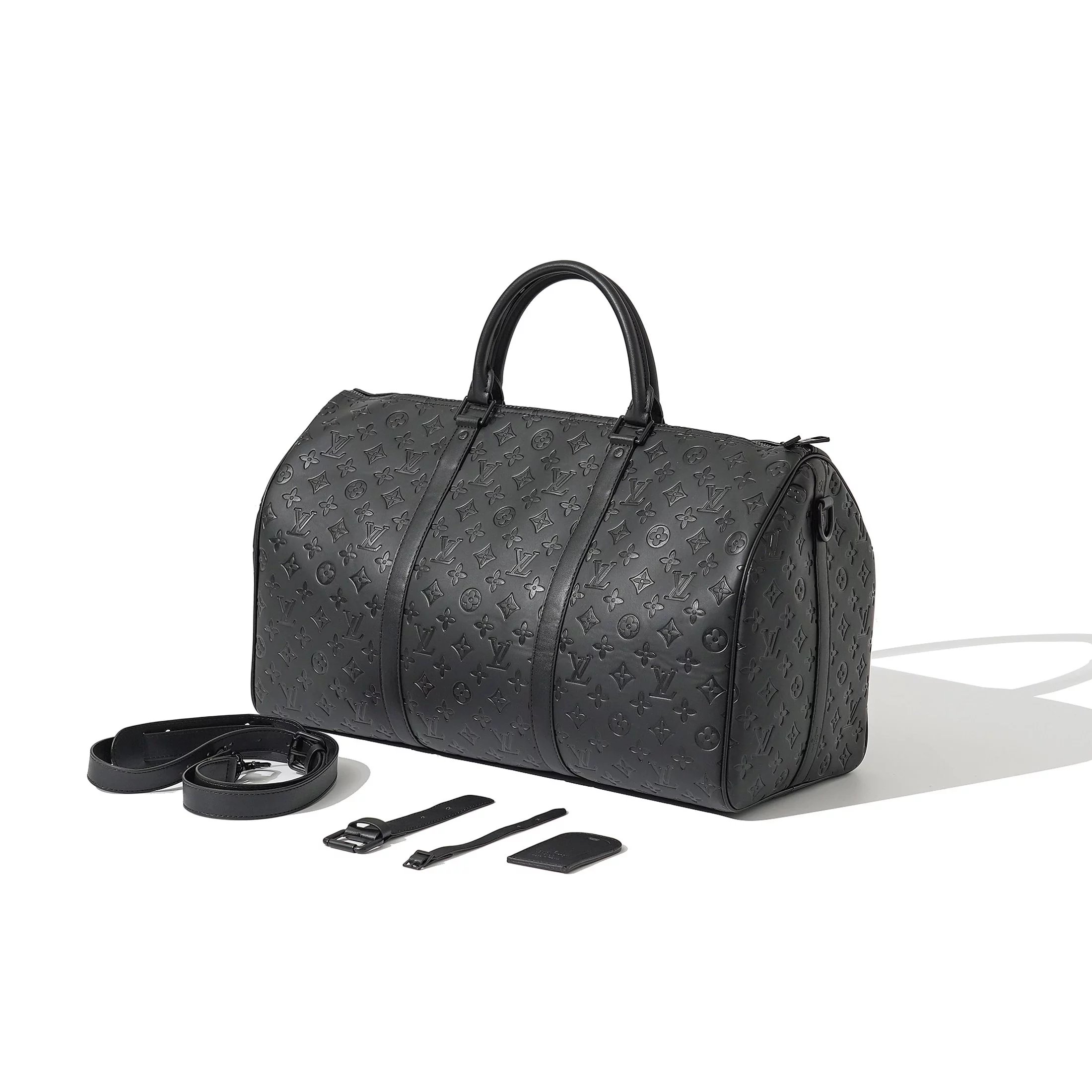 Louis Vuitton Keepall Bandoulière Monogram Empreinte Graphite Duffle Bag - 15