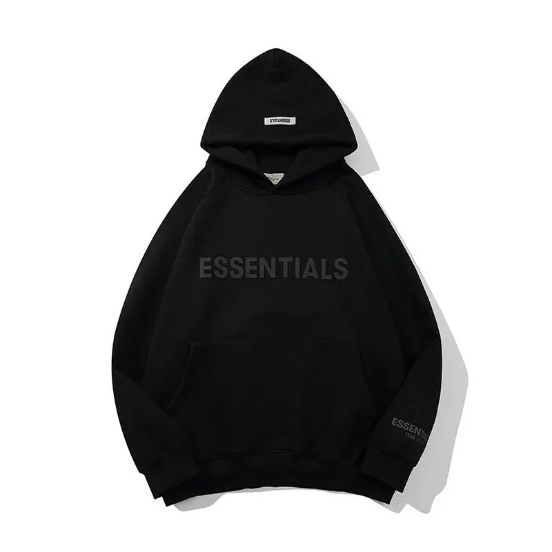 Essentials Flocked Large-Letter Hoodie - rep Essentials