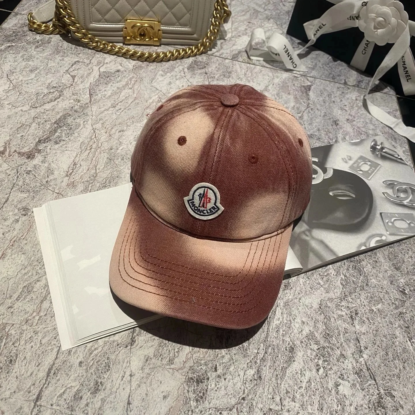 Moncler Vintage Tie-Dye Washed Cotton Baseball Cap