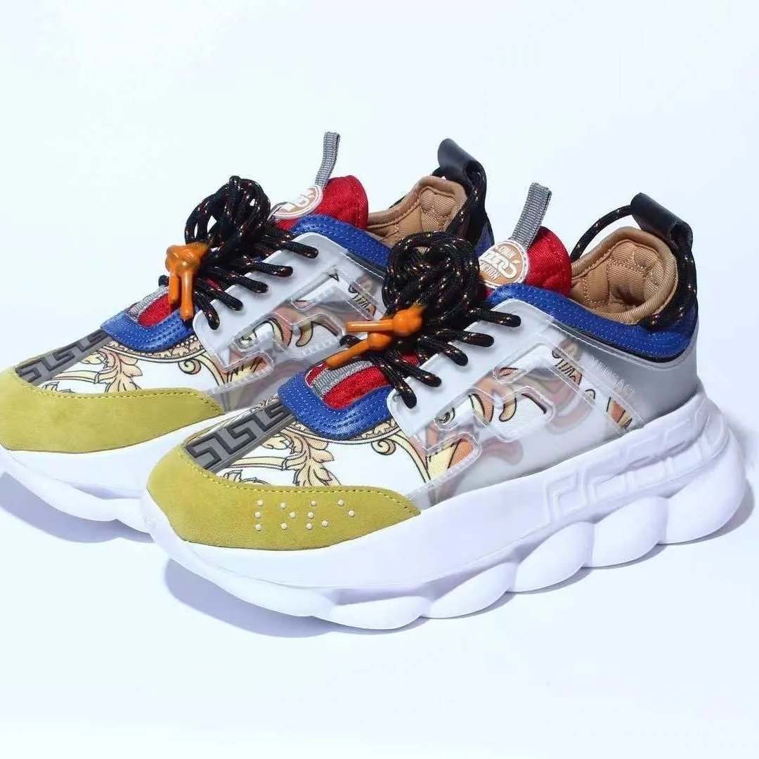 Versace Chain Reaction Low-Top Suede Leather Barocco Print Multicolor DSU7071E D16TG DB5