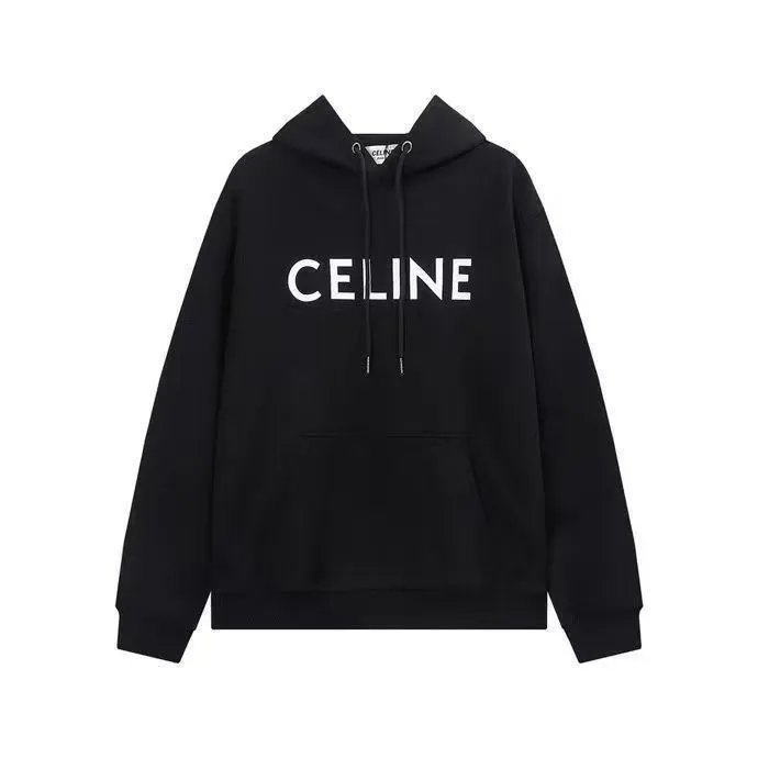 Black CELINE Style [Hooded] Fleece-Lined