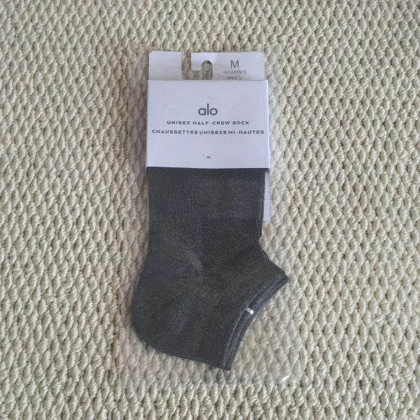 Alo Unisex Half-Crew Sock Charcoal Gray Socks - 1