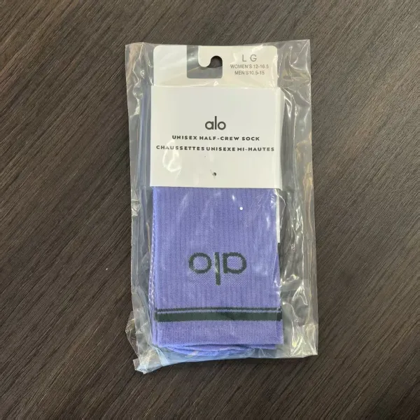 Alo Unisex Half-Crew Sock Lavender Socks - 1