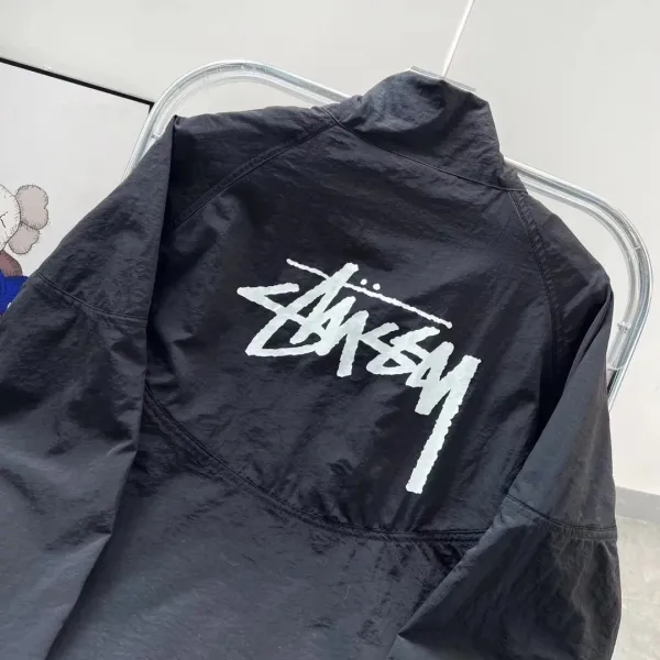 Stussy Script Logo Windbreaker Black Jacket Outerwear.windbreaker - 5