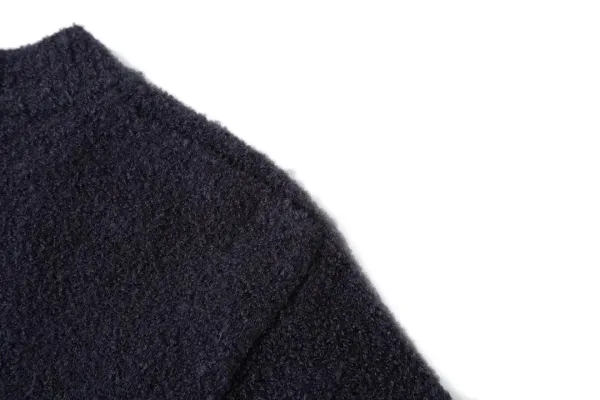 Miu Miu Embroidered Teddy Round-Neck Sweater Navy - 8