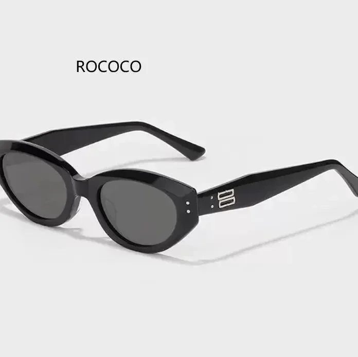 ROCOCO Oval Frame Black Sunglasses - 1