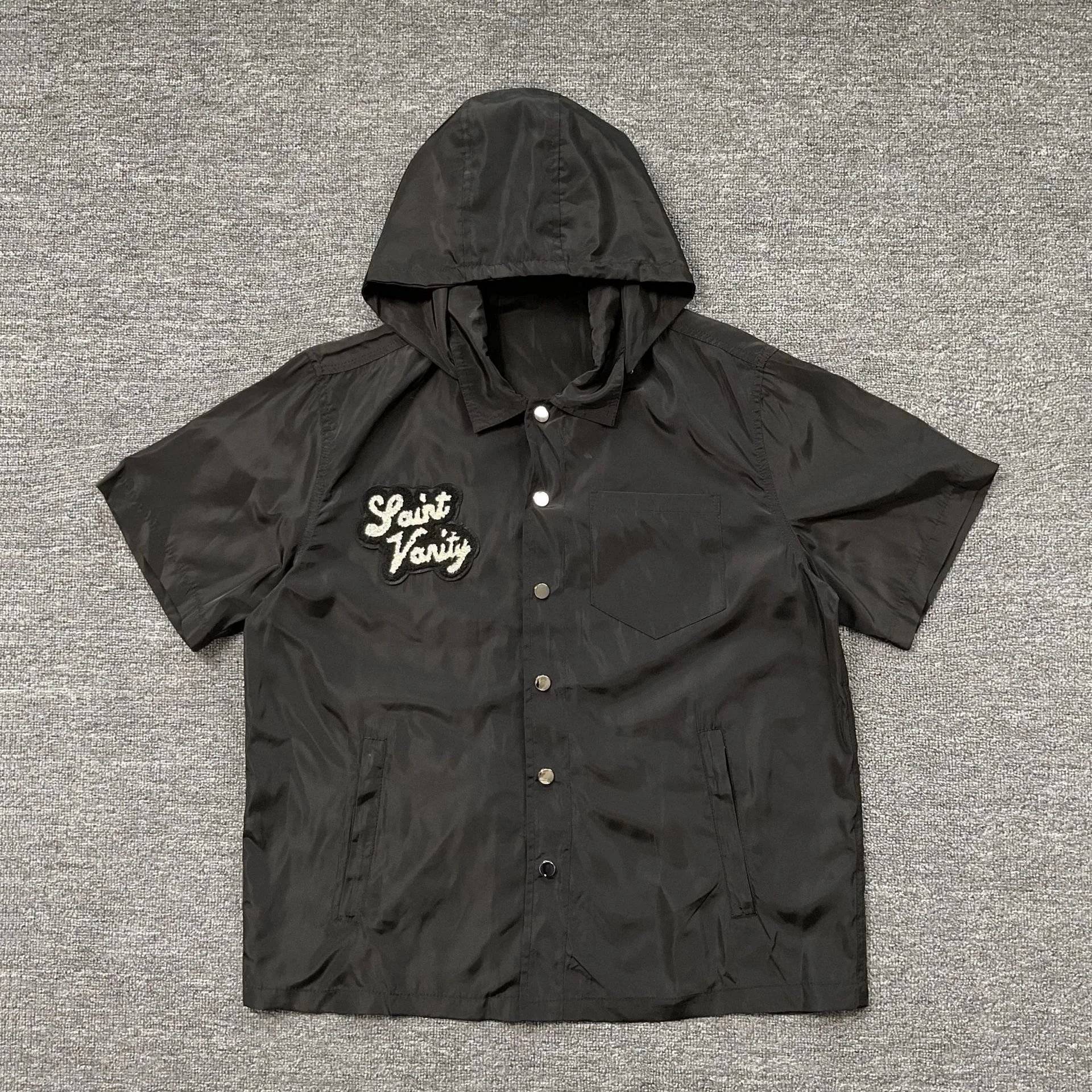 Saint Vanity Hooded Windbreaker Brown Outerwear - 11