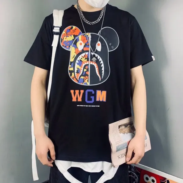 Medicom Toy x A Bathing Ape WGM Mickey Shark T-Shirt White - 2