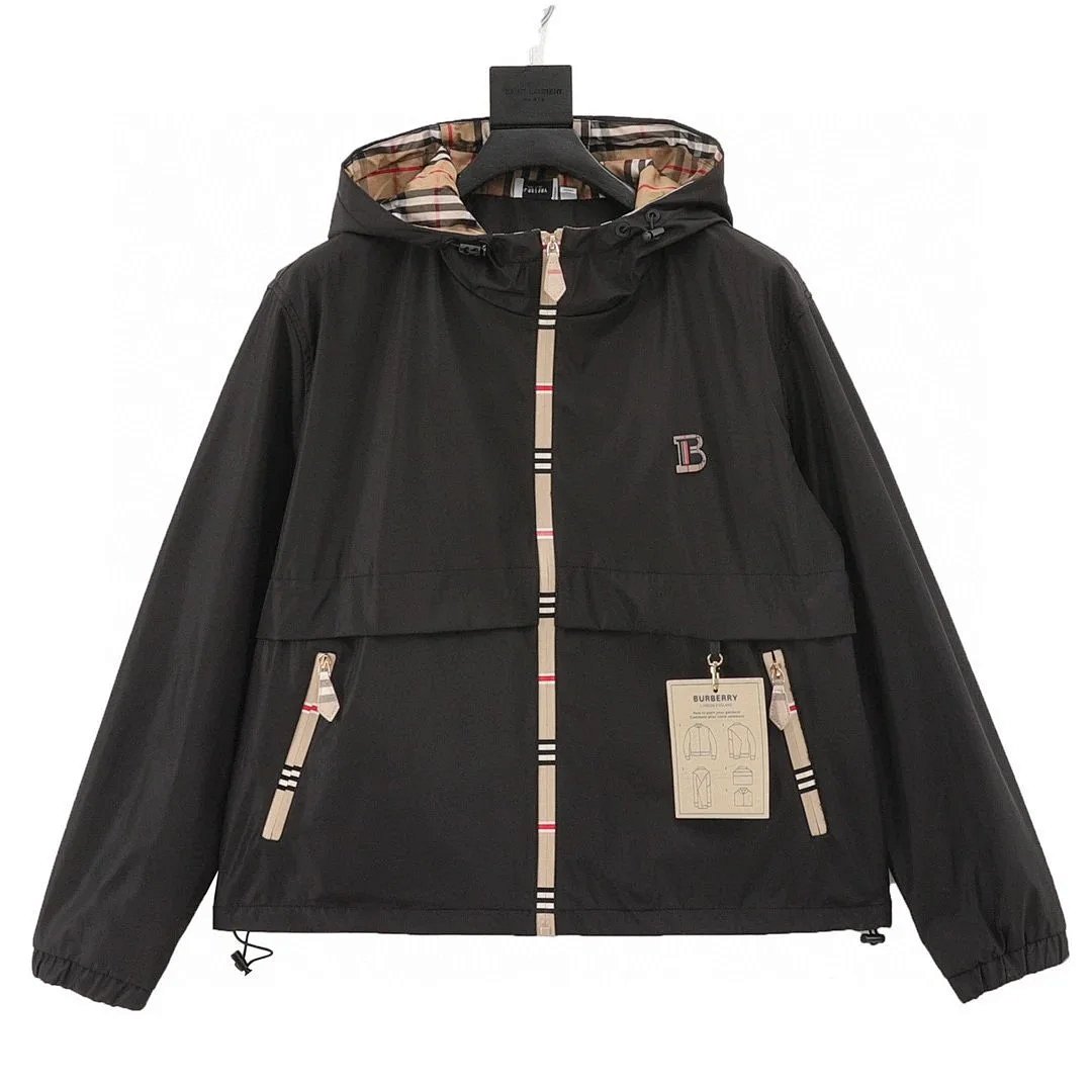 Burberry BT Logo Windbreaker Black Outerwear product detail 2 in Litbuy spreadsheet finds