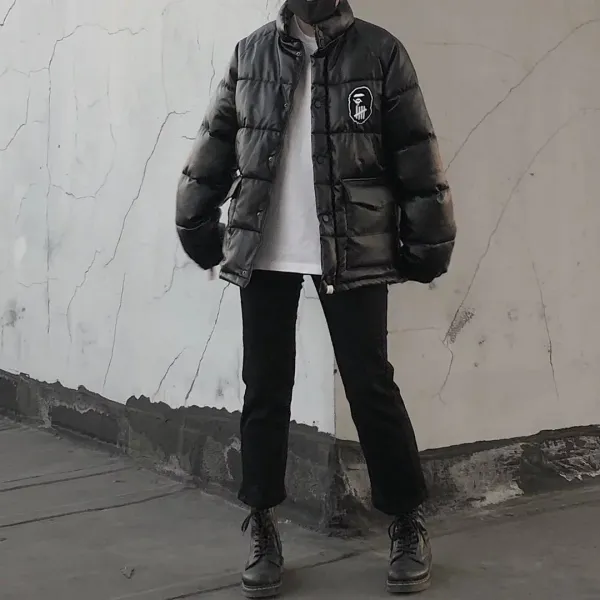 A Bathing Ape Puffer Jacket Black Down-Jacket - 7