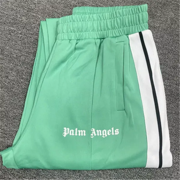 Palm Angels Track Pants Mint Green with Side Stripe Sweatpants - 1