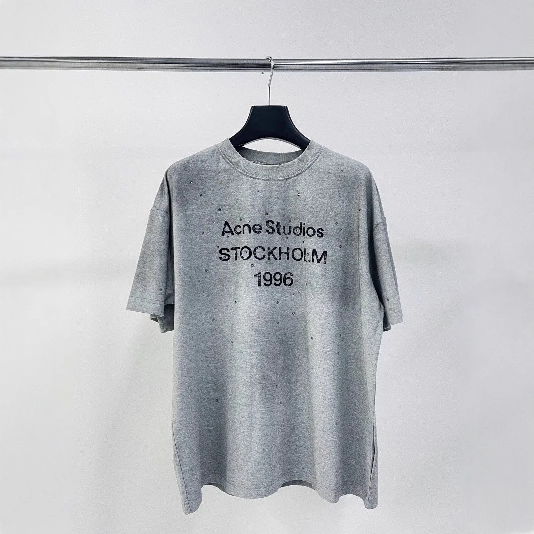 Acne Studios Stockholm 1996 Cream Embellished Graphic T-Shirt