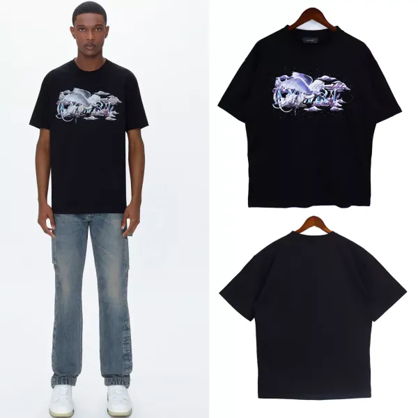 Amiri Dragon Graphic Print Black T-Shirt - 1