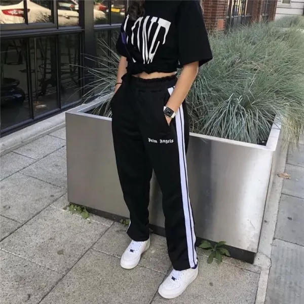 Palm Angels Track Pants Light Blue with White Side Stripe Pants - 43