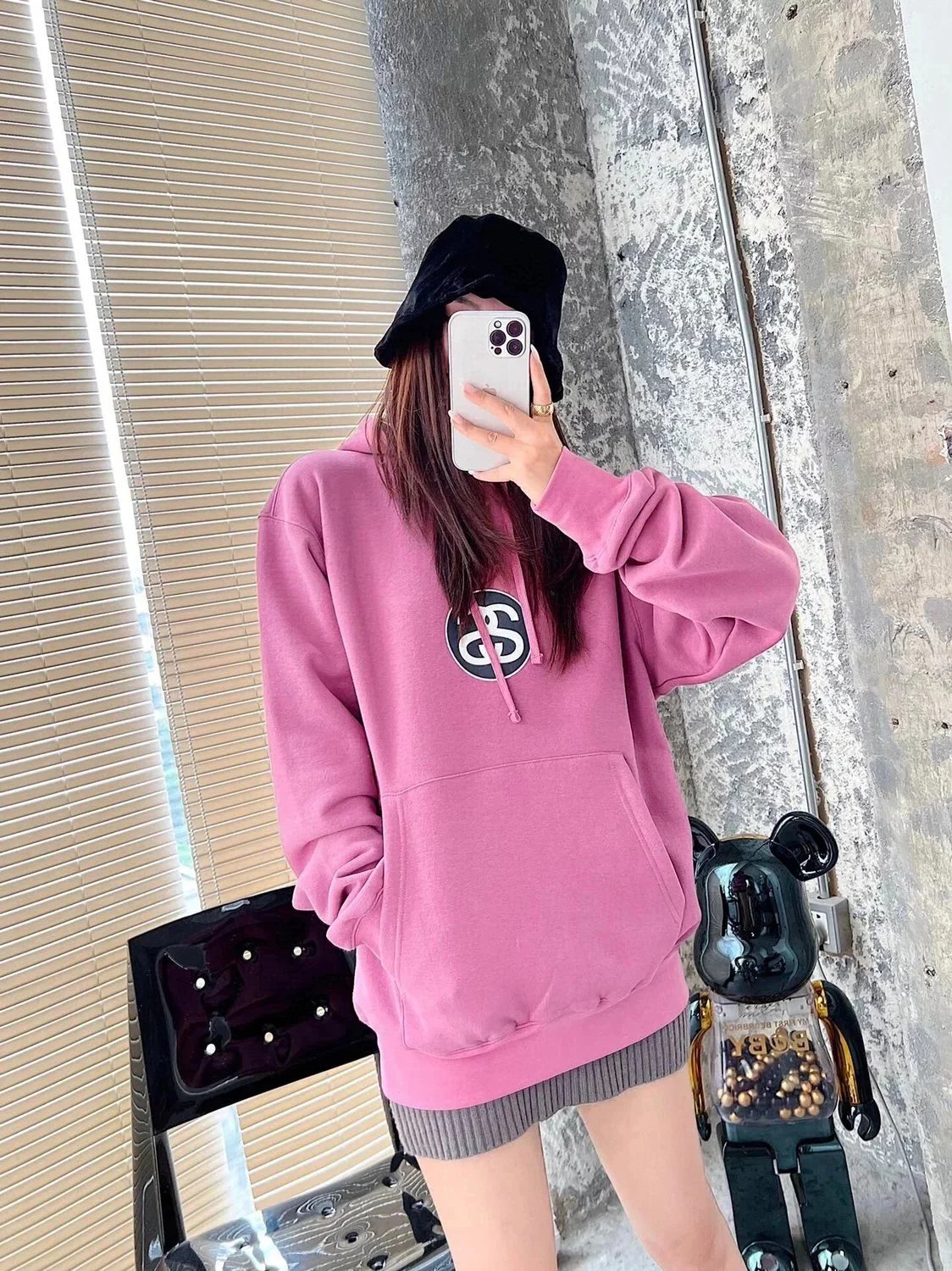 Double S Logo Fleece Hoodie photo 3