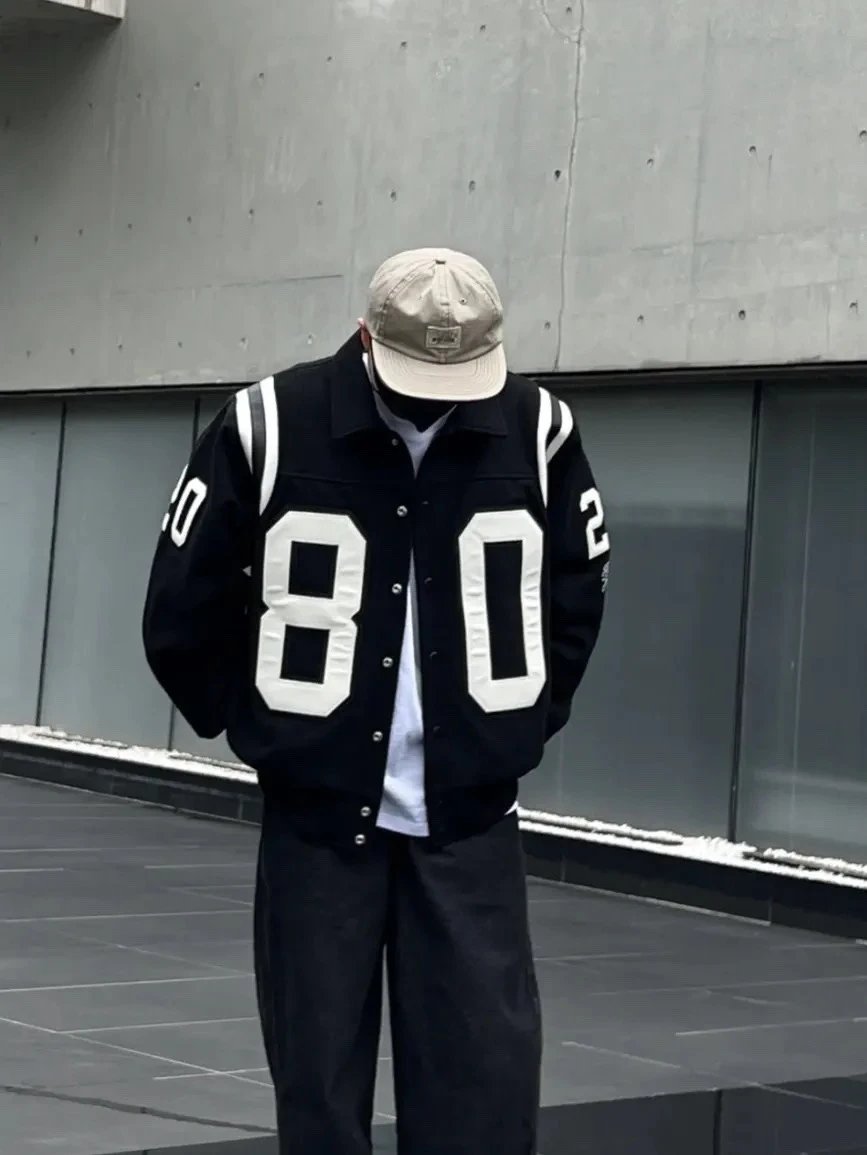 Stüssy 80 Varsity Jacket Black - 10