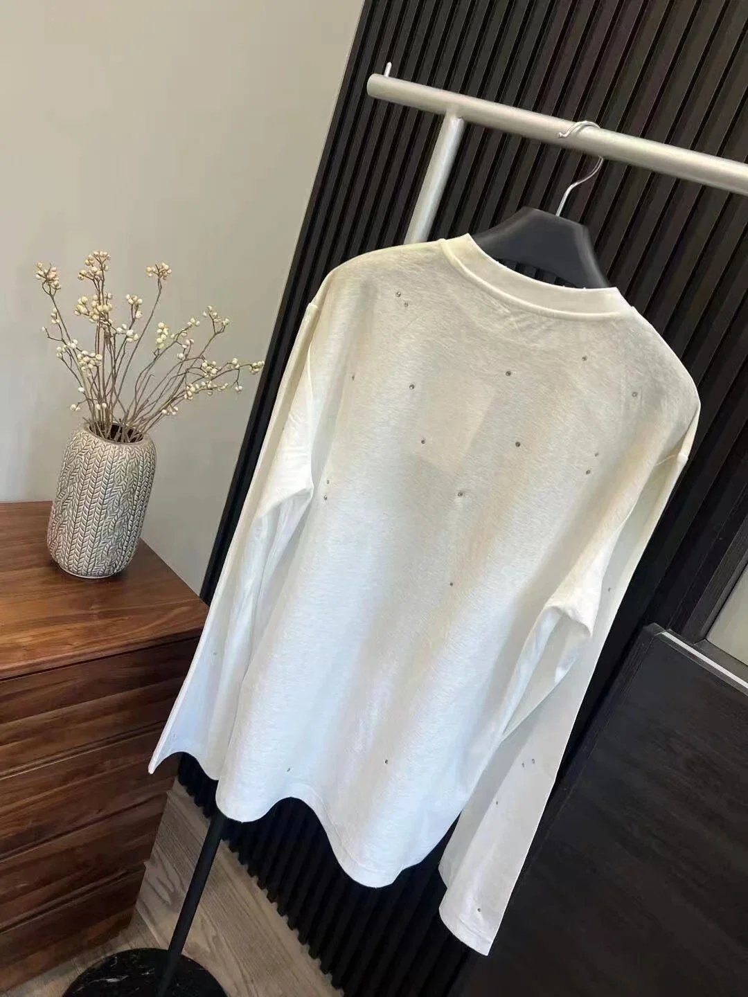 1996 Letter Print Distressed Rhinestone Long-Sleeved T-Shirt photo 7
