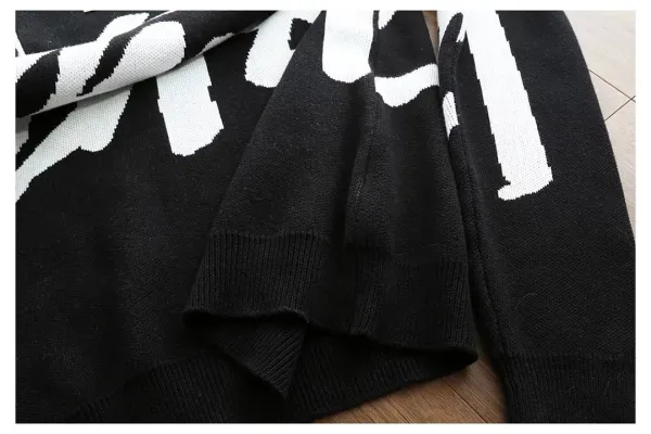 Stussy Script Logo Knit Sweater Black - 8
