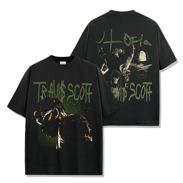 Travis Scott x Cactus Jack 'Hoodia' Graphic Print Black T-Shirt - 1