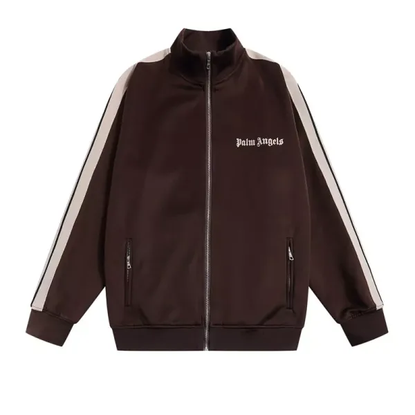 Palm Angels Track Jacket White Beige Stripe Outerwear - 9