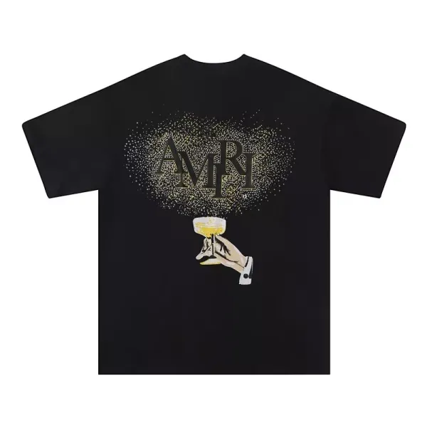 Amiri Champagne Glass Graphic Black T-Shirt - 18