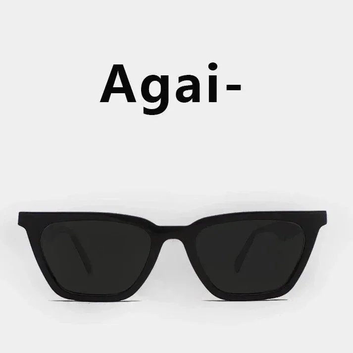 Agai- Black Rectangular Sunglasses - 1