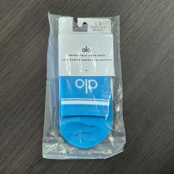 Alo Unisex Half-Crew Sock Bright Blue Socks - 1