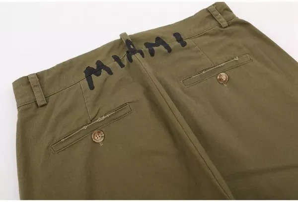 Palm Angels Logo Waistband Pants Army Green - 15
