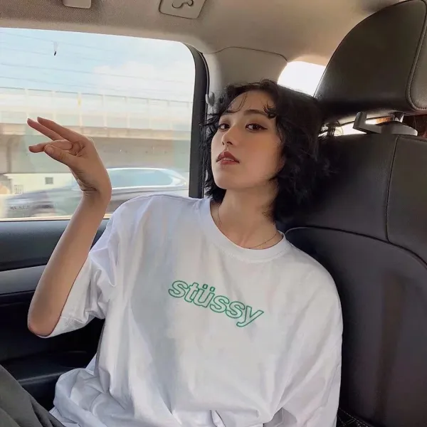Stussy Designs In USA Green Logo T-Shirt White - 5