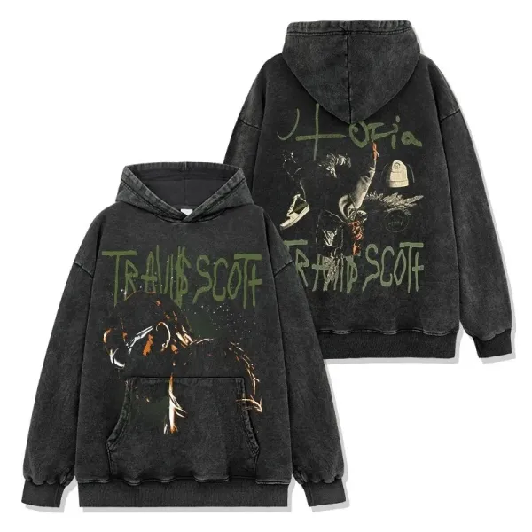 Travis Scott x Cactus Jack Hoodie Black Acid Wash Hoodie - 1