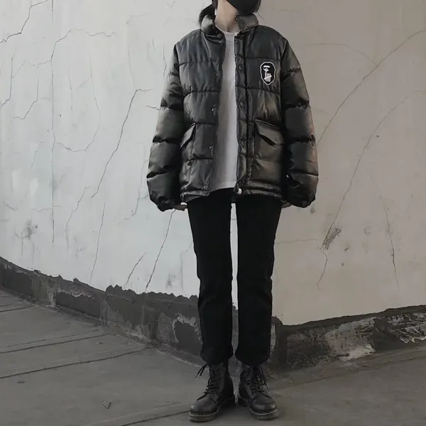A Bathing Ape Puffer Jacket Black Down-Jacket - 5