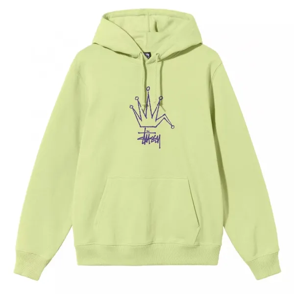 Stussy Crown Logo Hoodie Lime Green - 1